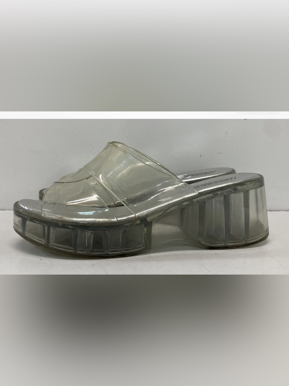 Jeffrey Campbell Clear Platform Sandals in Gray